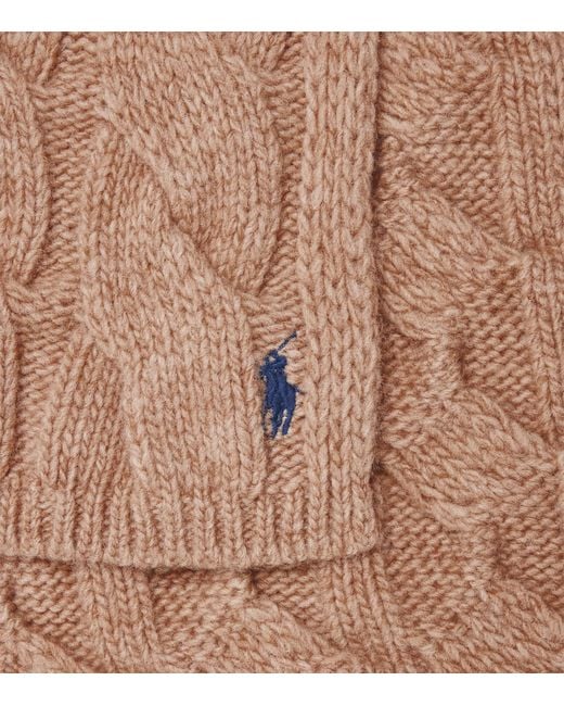 Polo Ralph Lauren Natural Wool Cable-Knit Scarf