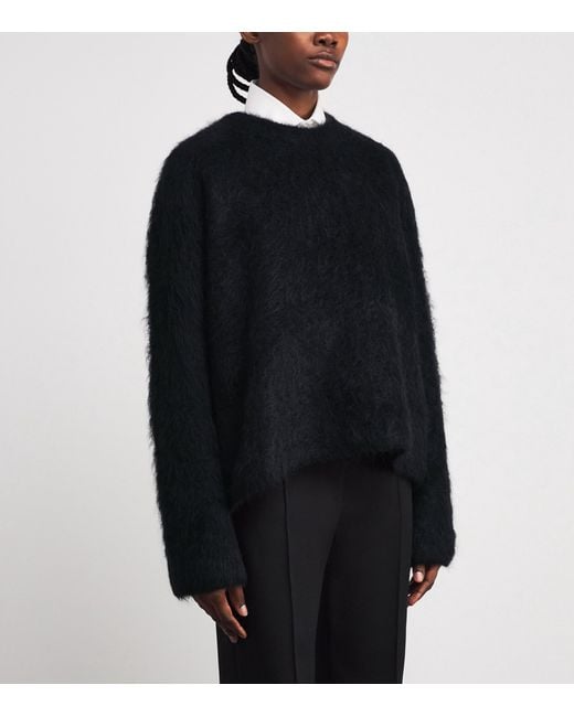 Totême Black Alpaca-Blend Boxy Sweater