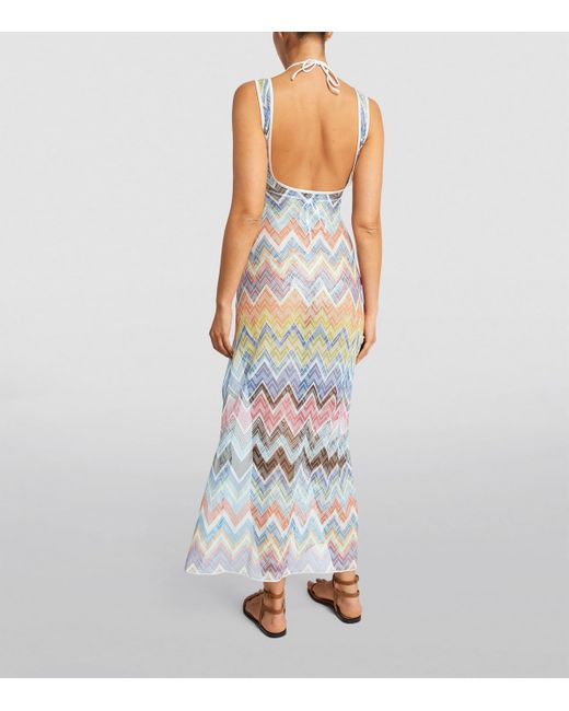 Missoni White Zigzag Beach Maxi Dress