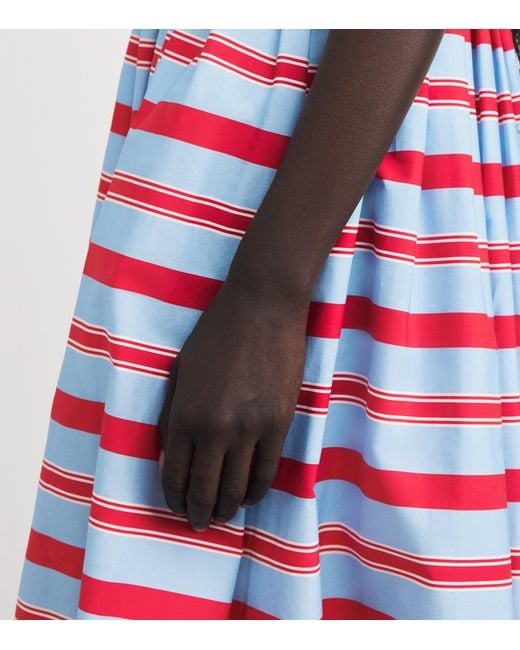 Emilia Wickstead Purple Cotton Stripe Eglatine Dress