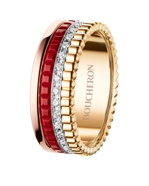 Boucheron Red Small Mixed Quatre Ring