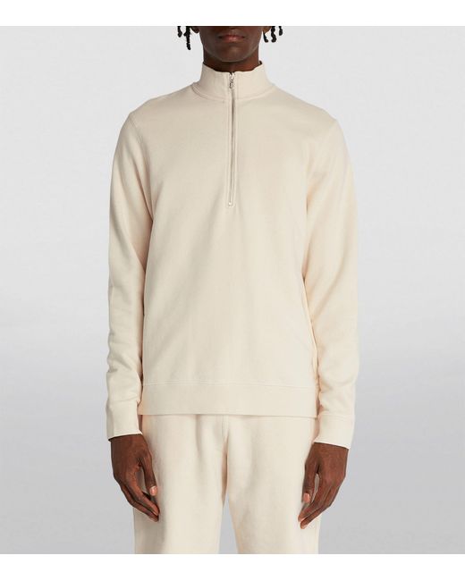 Sunspel White Cotton Loopback Sweatshirt for men