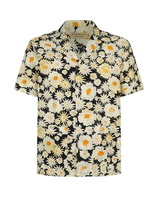 Burberry Black Daisy Print Utility Shirt for men