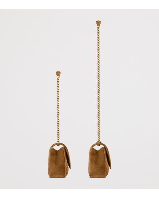 Saint Laurent Natural Small Suede Loulou Shoulder Bag