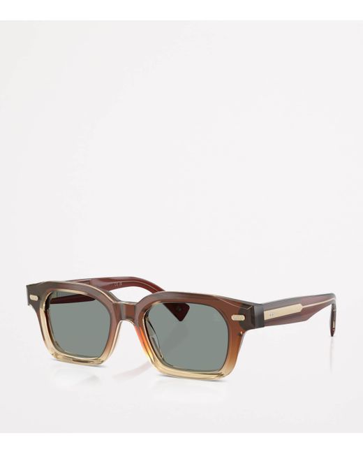 Brunello Cucinelli Gray Acetate Square Jared Sunglasses for men