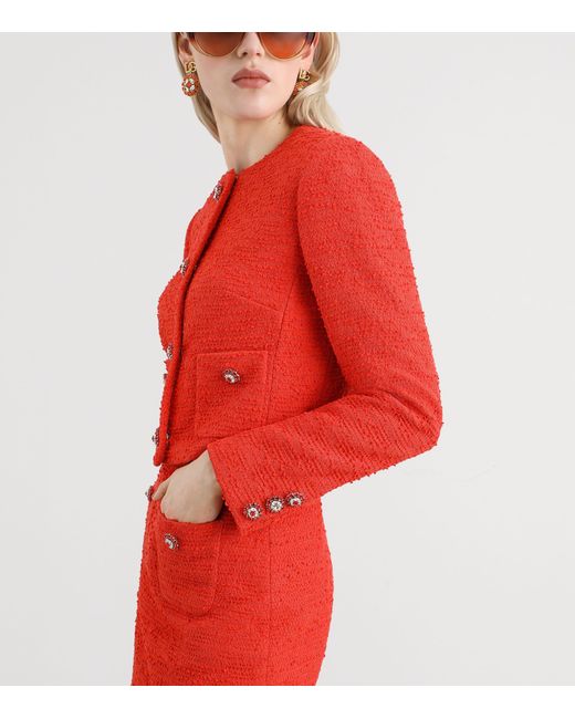 Dolce & Gabbana Red Tweed Jacket