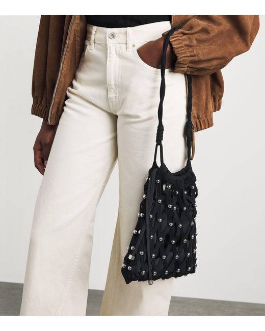 Sandro Black Studded Shoulder Bag