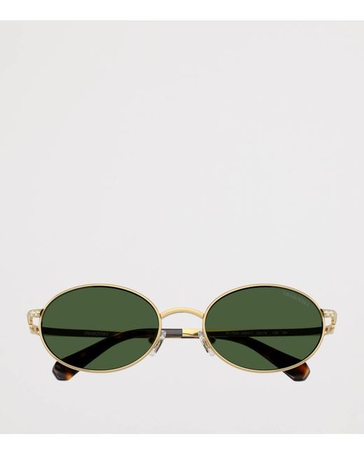 Swarovski Green Sk7033 Oval Sunglasses