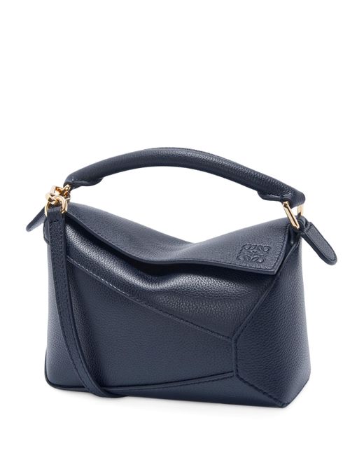 Loewe Blue Mini Leather Puzzle Edge Top-Handle Bag