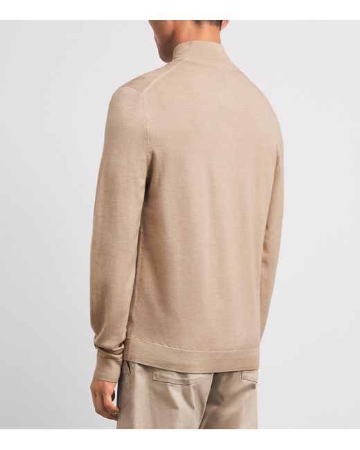 Bogner Natural Virgin Wool Ouri Quarter-Zip Sweater for men