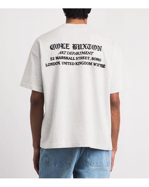 Cole Buxton White Gothic Logo T-Shirt for men