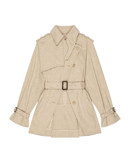 Givenchy Natural Cropped Asymmetric Trench Coat