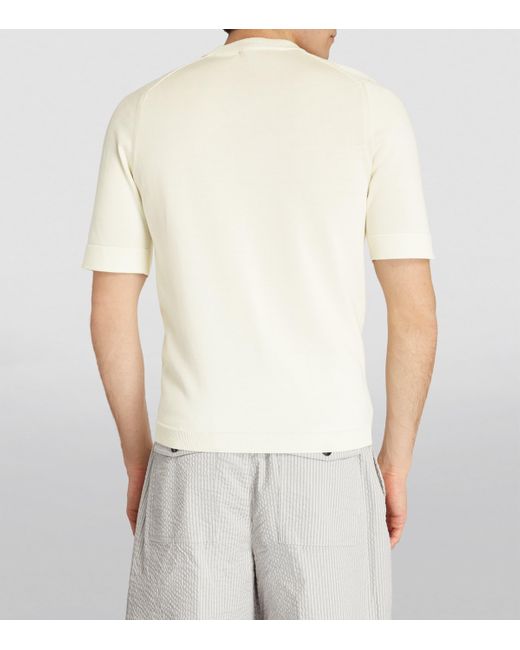 Emporio Armani White Punch-Stitch Sweater for men