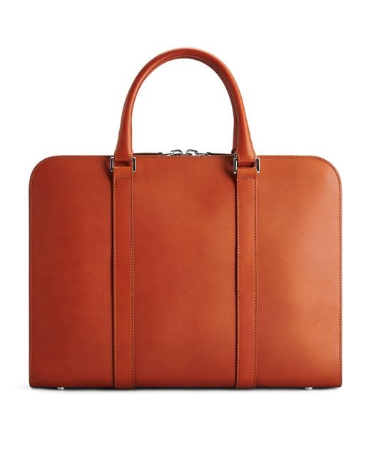 Carl Friedrik Red Leather Palissy Briefcase for men