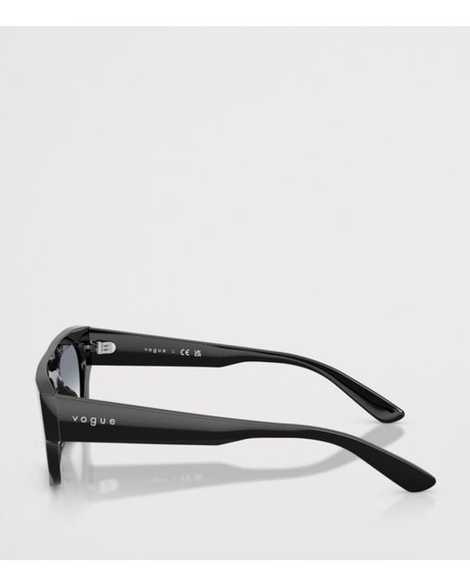 Vogue Black Rectangular Sunglasses