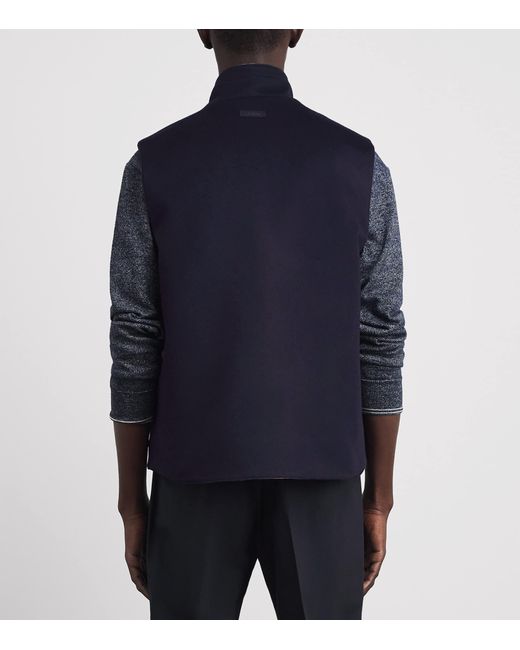 Lardini Blue Wool-Cashmere Gilet for men