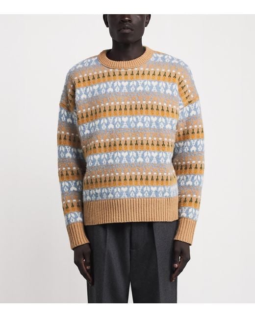 AMI Multicolor Wool Ami De Coeur Sweater for men