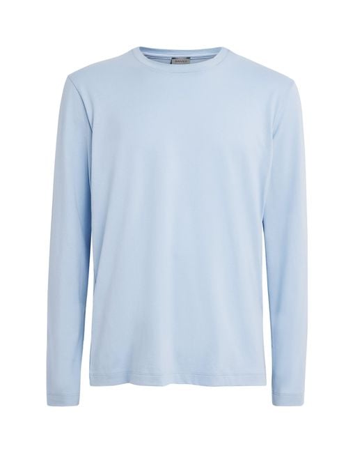 Hanro Blue Cotton Night & Day T-Shirt for men