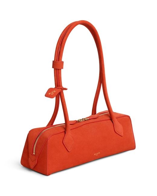 Alaïa Red Medium Suede Le Teckel Shoulder Bag