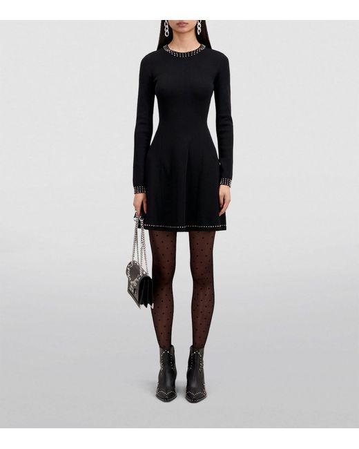 The Kooples Black Studded Mini Dress