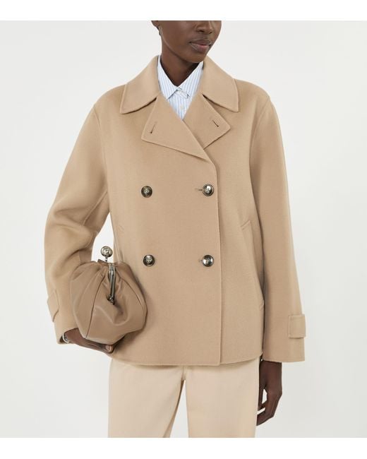 Weekend by Maxmara Natural Wool-Blend Double-Breasted Coat