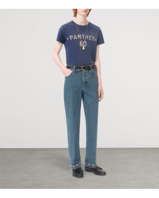 VALENTINO コットン ロゴ Tシャツ ブルー Valentino Cotton Printed T-Shirt in Blue for Men | Lyst