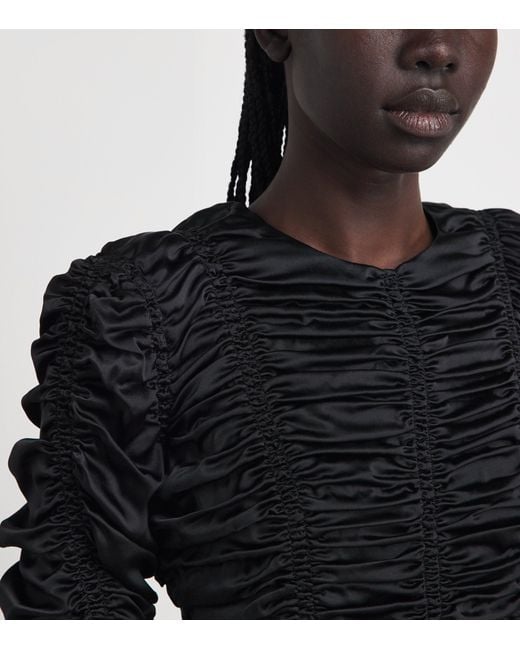 Khaite Black Silk Charmeuse Rory Blouse