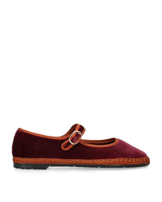 Flabelus Red Velvet Tybalt Mary Janes