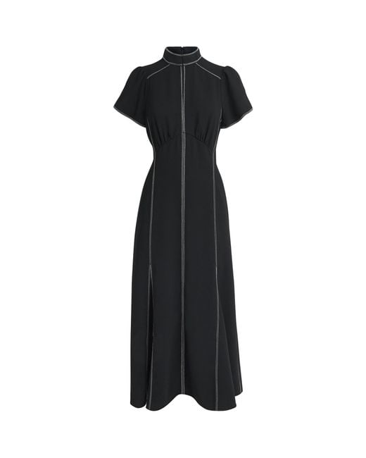 ME+EM Black Topstitched Midi Dress