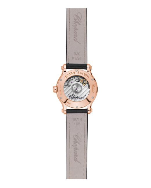 Chopard Metallic Rose Goldand Diamond Happy Sport Watch
