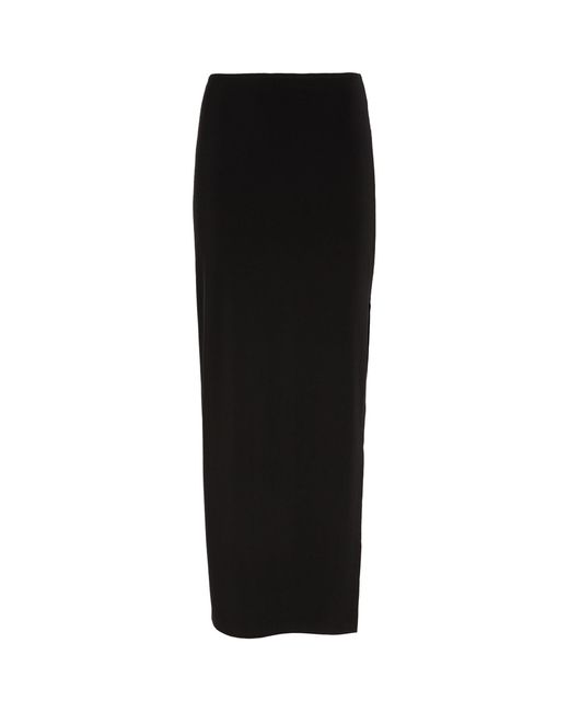 Norma Kamali Black Split-detail Maxi Skirt
