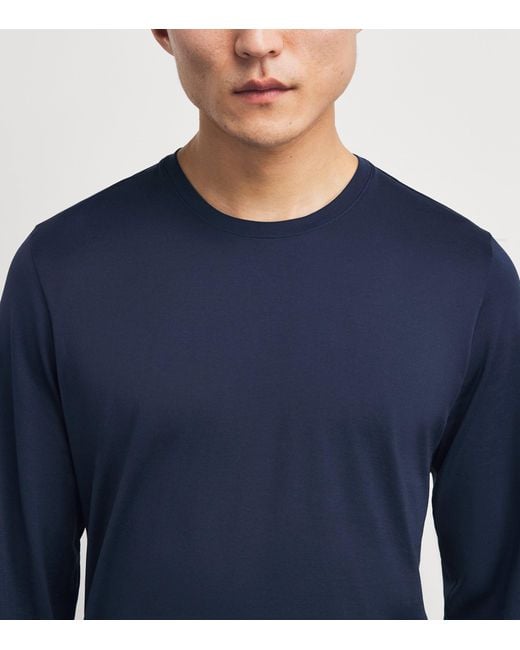 Hanro Blue Cotton Night & Day T-Shirt for men