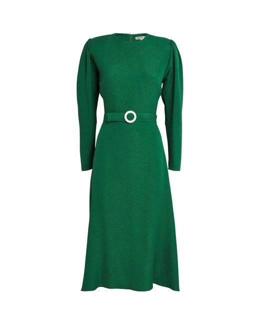 Edeline Lee Green Bubble Jacquard Diana Midi Dress