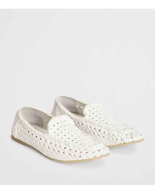 Dolce & Gabbana White Woven Loafers