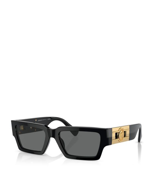 Versace Black Acetate Medusa-Detail Sunglasses