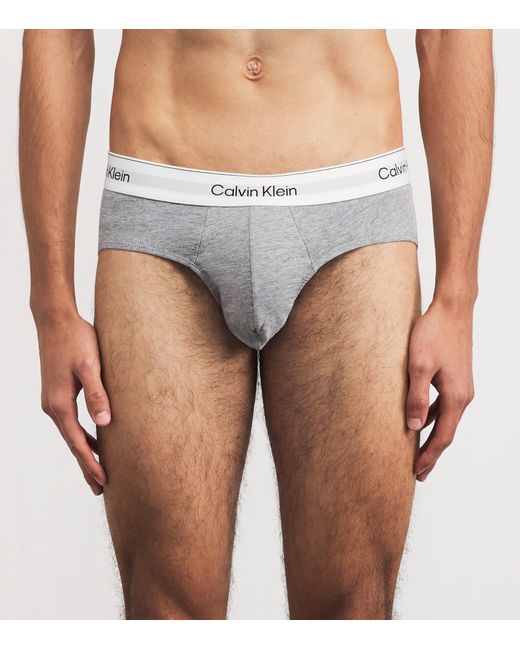 Calvin Klein White Cotton Stretch Icon Hip Briefs for men