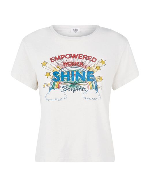 Re/done White Cotton Empowered Women T-shirt