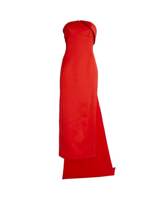 Huishan Zhang Cape-detail Greta Gown in Red | Lyst