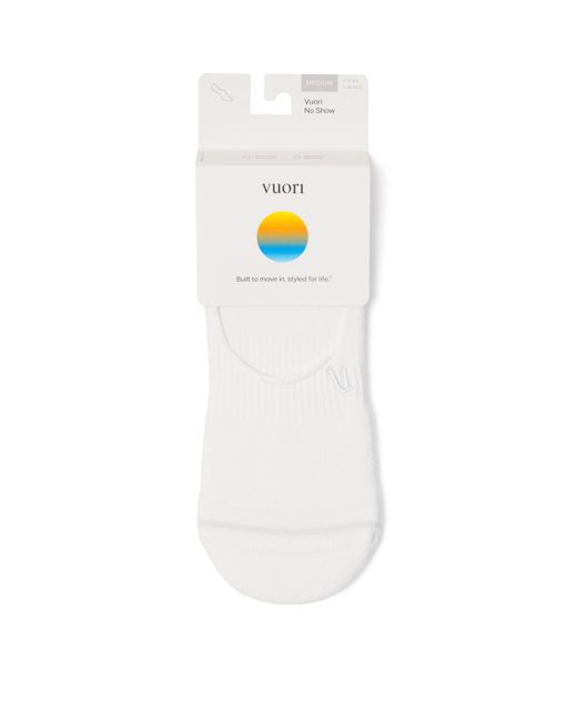 vuori White No Show Performance Socks for men