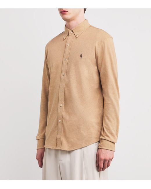Polo Ralph Lauren Brown Cotton Featherweight Mesh Logo Shirt for men