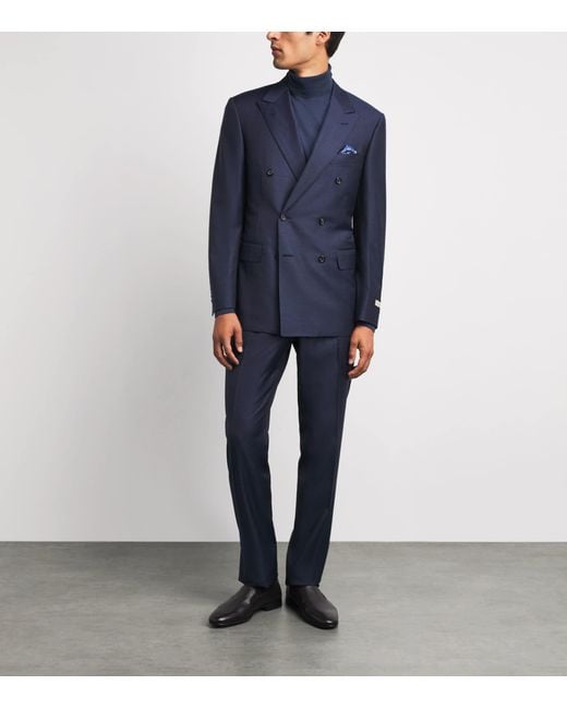 Corneliani Blue Merino Rollneck Sweater for men