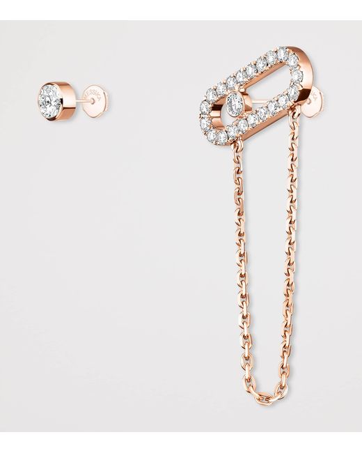 Messika White Move Uno And Diamond Earrings