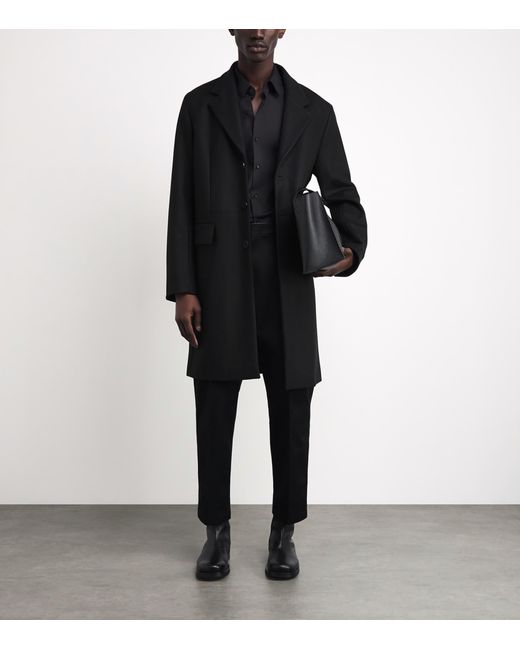 Sandro Black Wool-Blend Coat for men