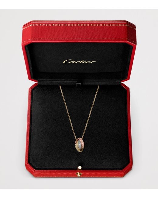 Cartier Metallic Mixed And Diamond Trinity Box Necklace