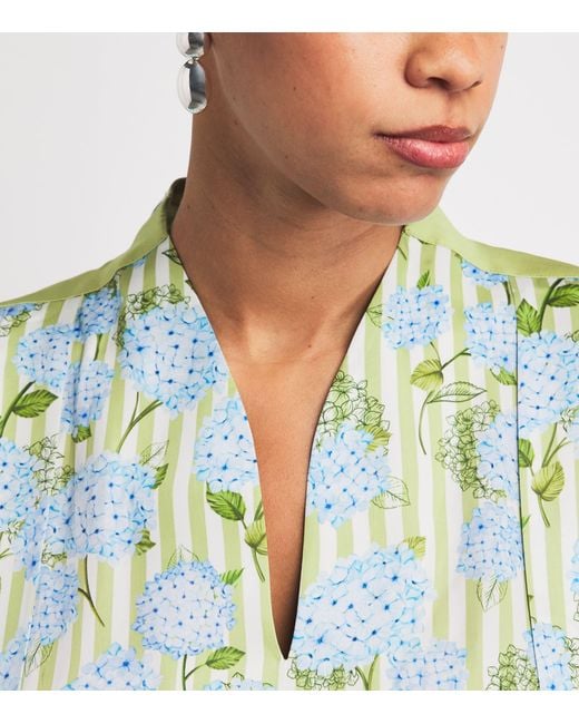 VERANDAH Green Hydrangea Maxi Dress