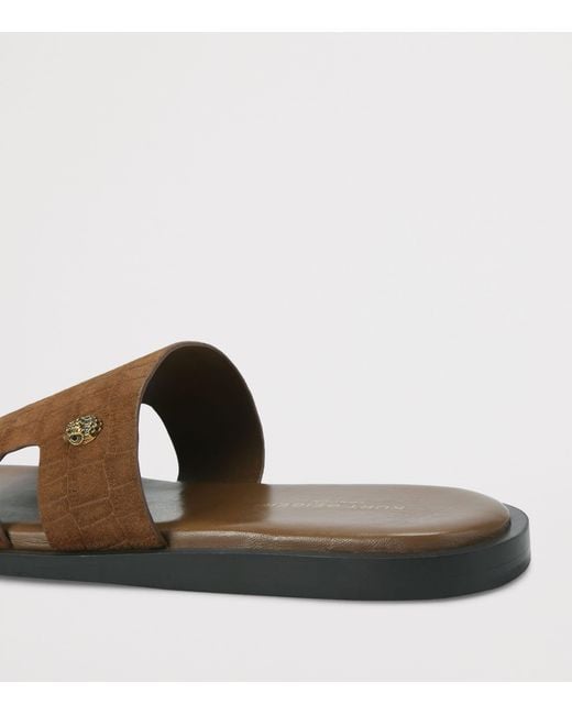 Kurt Geiger Brown Suede Bond Slides for men