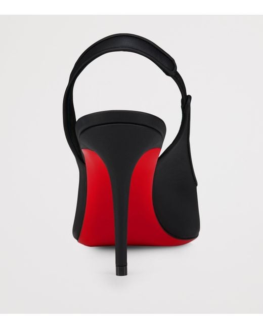 Christian Louboutin Black Sporty Kate Leather Slingback Pumps 85