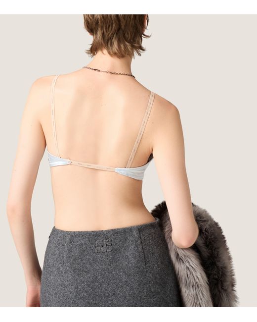 Miu Miu Blue Satin Bra