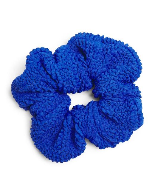 Hunza G Blue Crinkle Scrunchie