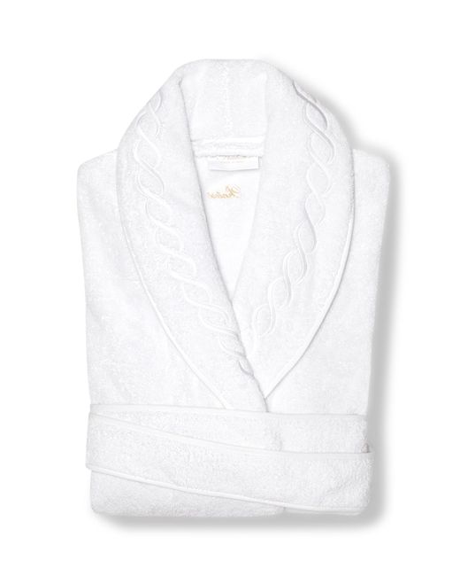 Pratesi White Cotton Treccia Bathrobe